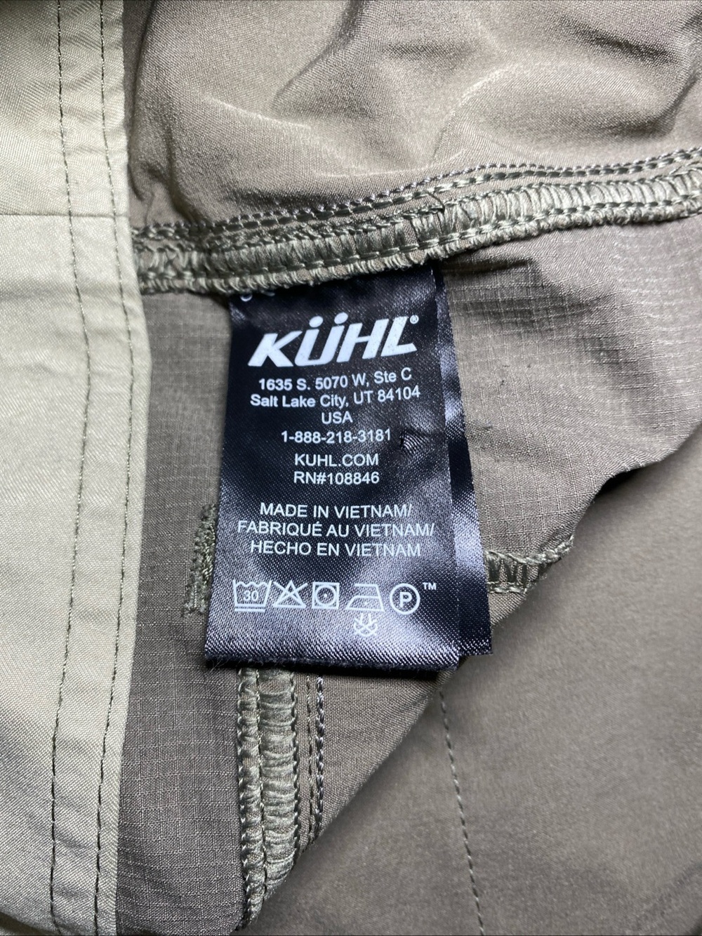 Kuhl SILENCR Ripstop Performance Pants Hiking Men 38x32 Beige Poly Stretch - Picture 4 of 8